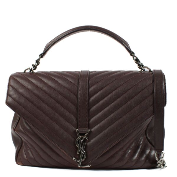 Shop 100% authentic secondhand Saint Laurent Burgundy College Large Shoulder Bag on Labellov.com