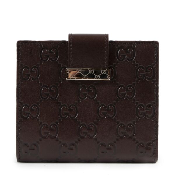 koop veilig online Gucci Guccissima Medium Flap Wallet
