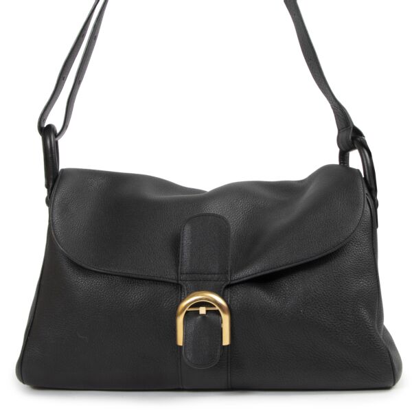 Delvaux Black Leather Brillant Besace Bag