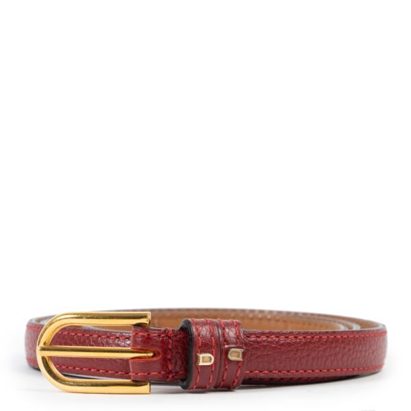 Shop safe online at Labellov in Antwerp this 100% authentic second hand Delvaux Burgundy Belt - Size 80