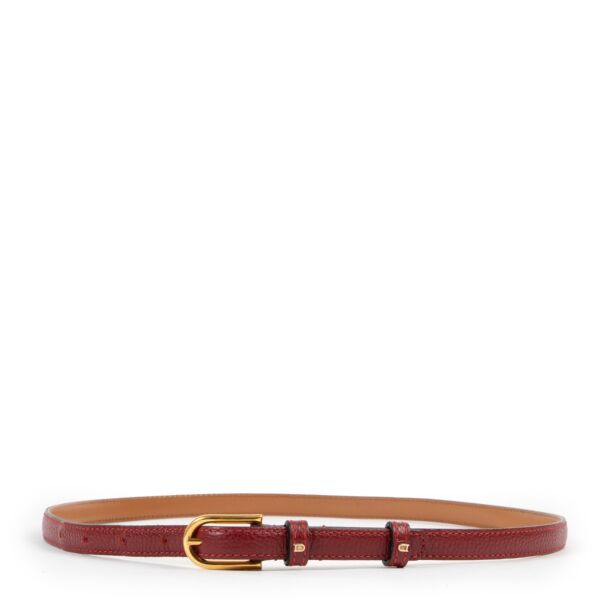 Delvaux Burgundy Belt - Size 80