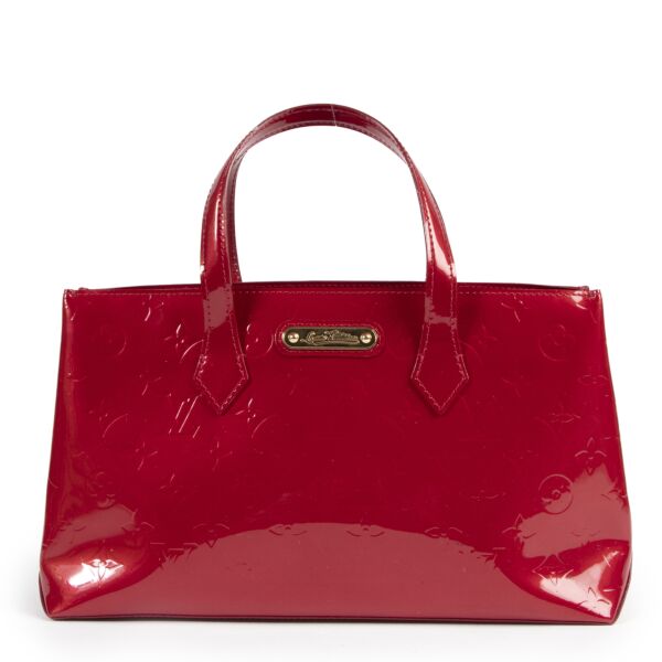 Authentic secondhand Louis Vuitton Red Monogram Vernis Wilshire Bag designer bags fashion luxury vintage webshop safe secure online shopping