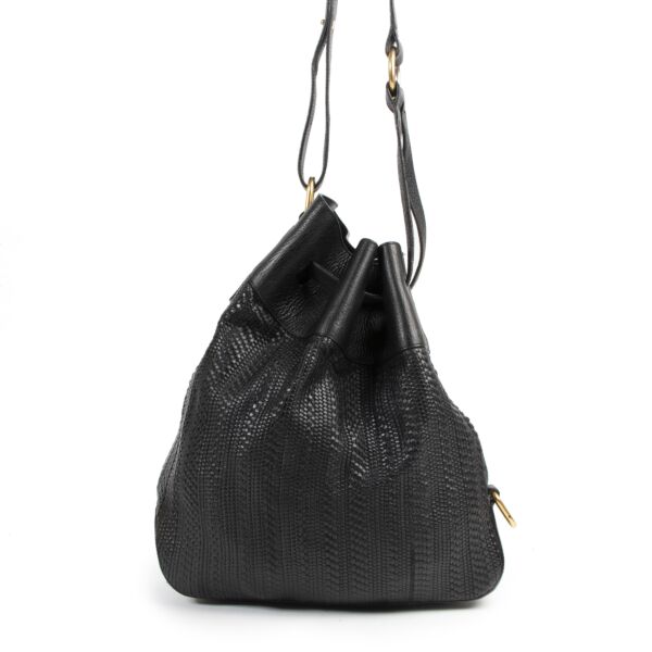 Authentic secondhand Delvaux Black Toile de Cuir Shoulder Bag designer bags fashion luxury vintage webshop safe secure online shopping