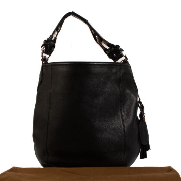 Gucci Black Leather Techno Horsebit XL Hobo Bag