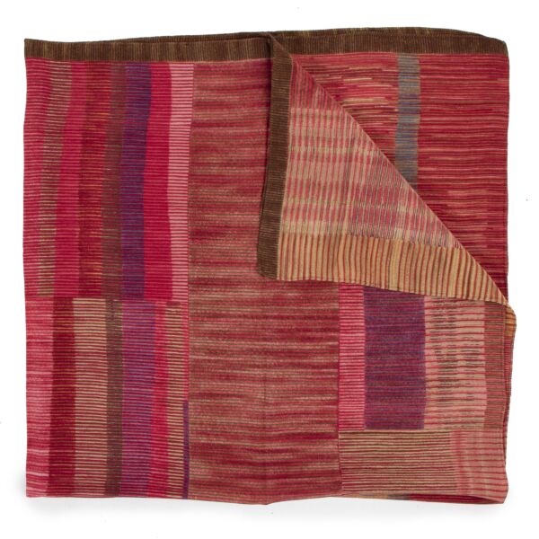 Authentic secondhand Delvaux Red Silk Pattern Scarf designer bags fashion luxury vintage webshop safe secure online shopping