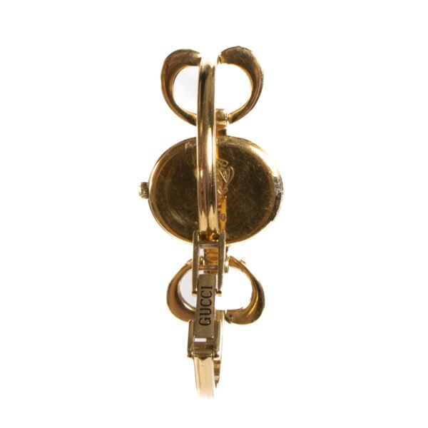 Gucci 1600 Gold Plated White Mother Pearl Horsebit Watch