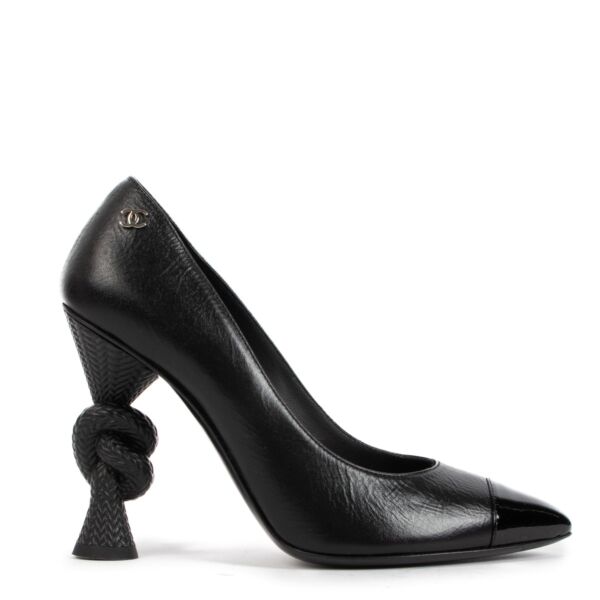Shop 100% authentic secondhand Chanel Black Leather Knot Detail Pumps - Size 36 on Labellov.com.