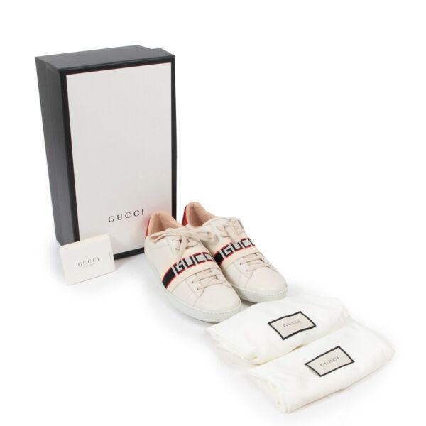 Gucci White Leather Ace Sneakers - size 39,5 