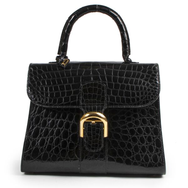 Delvaux Black Croco Brillant MM GHW pour le meilleur prix chez labellov à anvers belgique