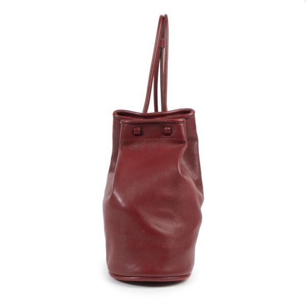 Deux De Delvaux Red Leather Bucket Bag