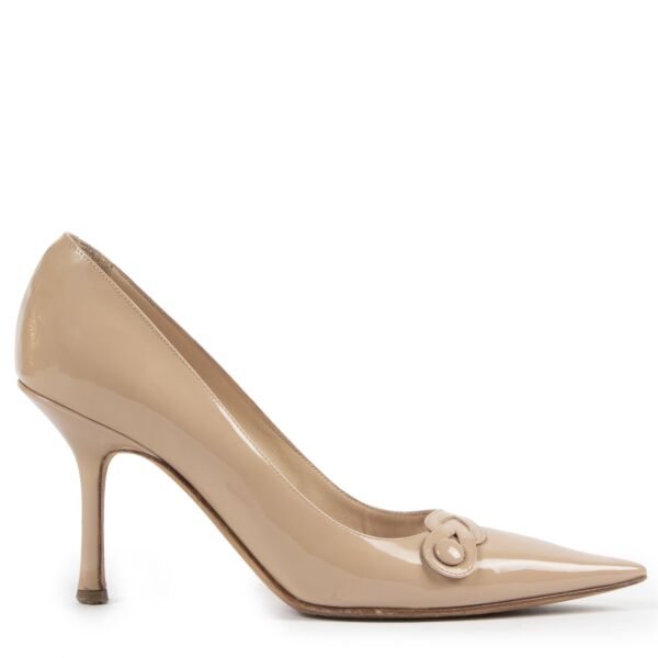 Jimmy Choo Nude Patent Leather Pumps - Size 38