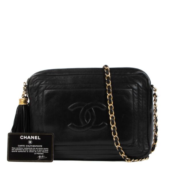 Chanel Black Lambskin Vintage Camera Bag
