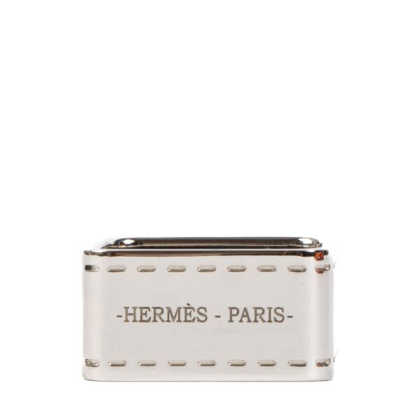 Buy real authentic Hermès Silver Scarf Ring 90 Bolduc safe online at Labellov.com or in Brussels, Knokke or Antwerp