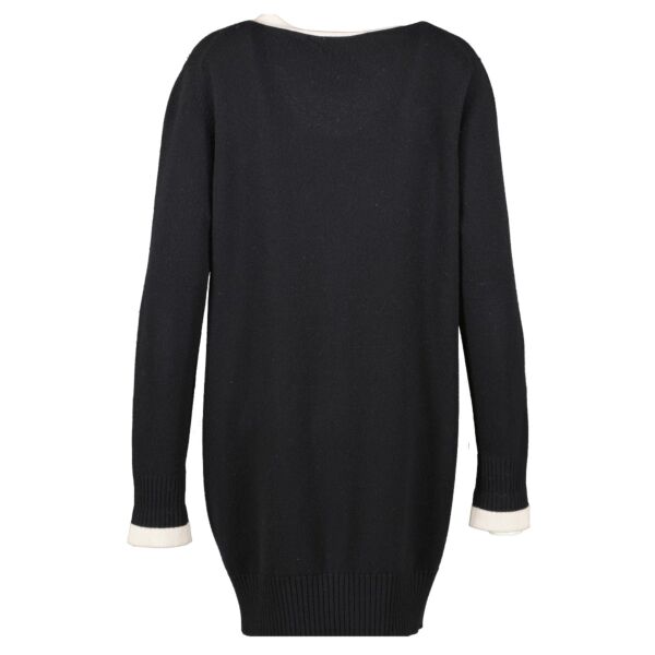 Chanel 2013 Black/White Cashmere Cardigan - Size FR44