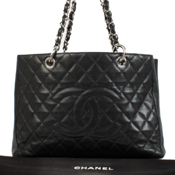Chanel Black Caviar Leather GST Grand Shopping Tote Bag