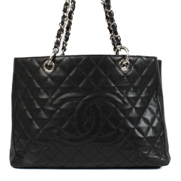 Chanel Black Caviar Leather Grand Shopping Tote Bag