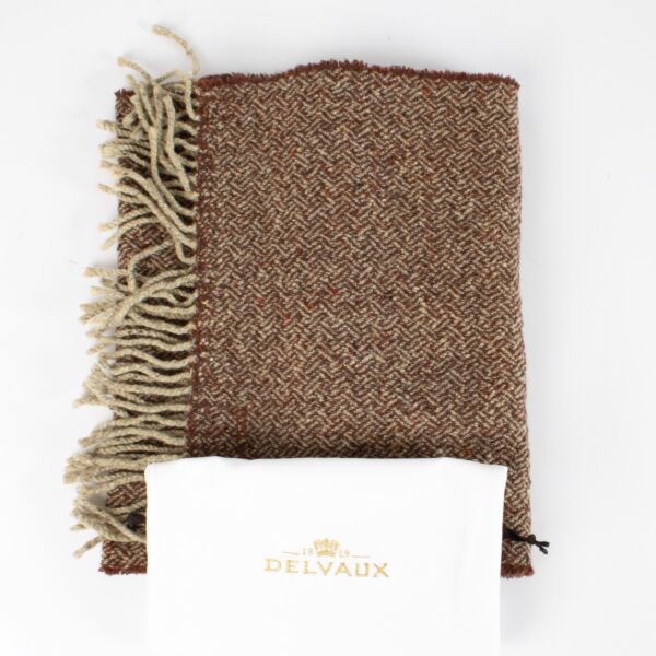 Delvaux Brown Fringe Scarf