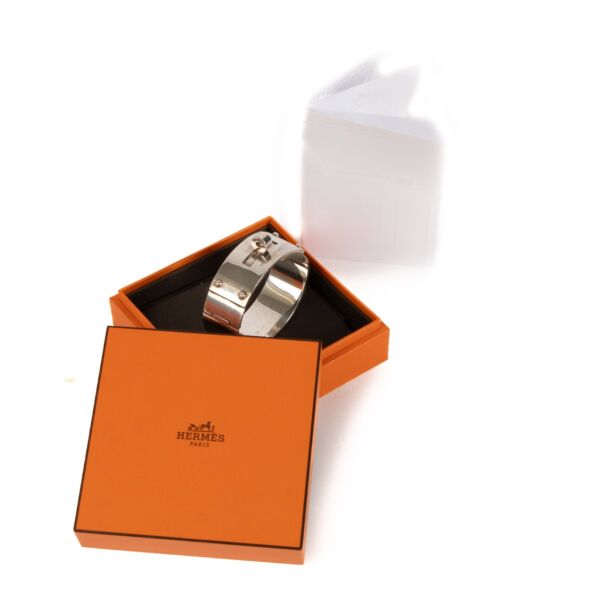 Hermès Sterling Silver Medium Kelly Bracelet - Size LG