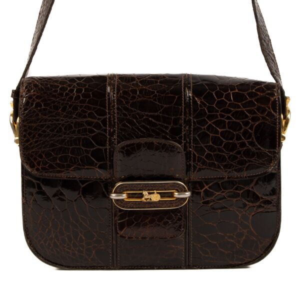 Shop 100% authentic second-hand Céline Brown Alligator Carriage Vintage Crossbody Bag on Labellov.com