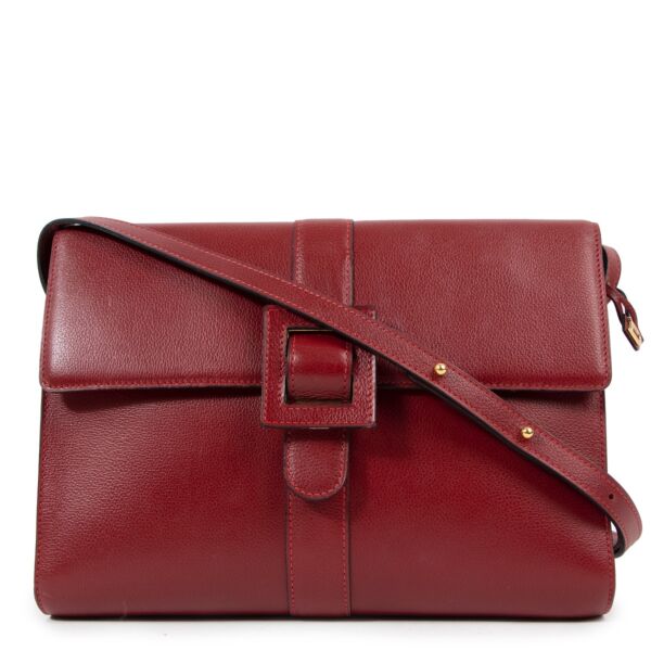 Shop safe online at Labellov in Antwerp this 100% authentic second hand Delvaux Rosso Jumping Nouveau Leather Promesse Crossbody Bag