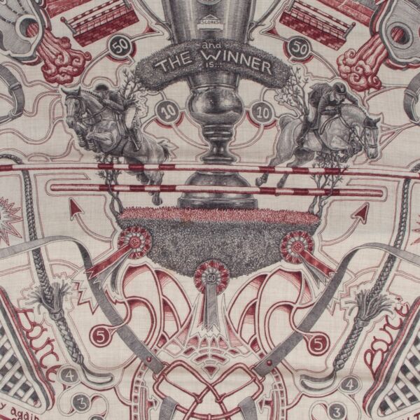 Hermès Beige And The Winner Is Cashmere and Silk Scarf