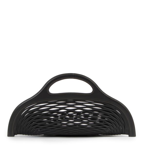 Authentieke Tweedehands Delvaux Limited Edition Black Kaisin Basket Bag juiste prijs veilig online shoppen luxe merken webshop winkelen Antwerpen België mode fashion