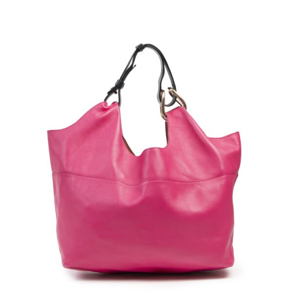 Authentieke Tweedehands Delvaux Pink Leather Le Givry With Me Bag juiste prijs veilig online shoppen luxe merken webshop winkelen Antwerpen België mode fashion