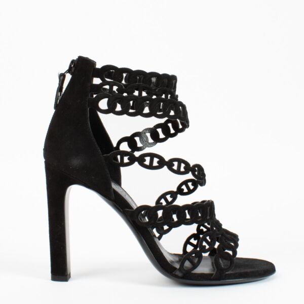 authentic preloved Hermès Black Naide Sandals in size 36 on Labellov.com