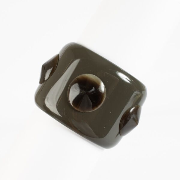 shop 100% authentic second hand Hermès Green Bois Laqué Horn Studded Cuff Bracelet - Size PM on Labellov.com
