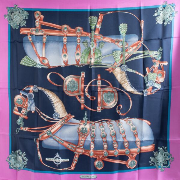 Hermès Carré 90 Harnais De Cour Silk Scarf