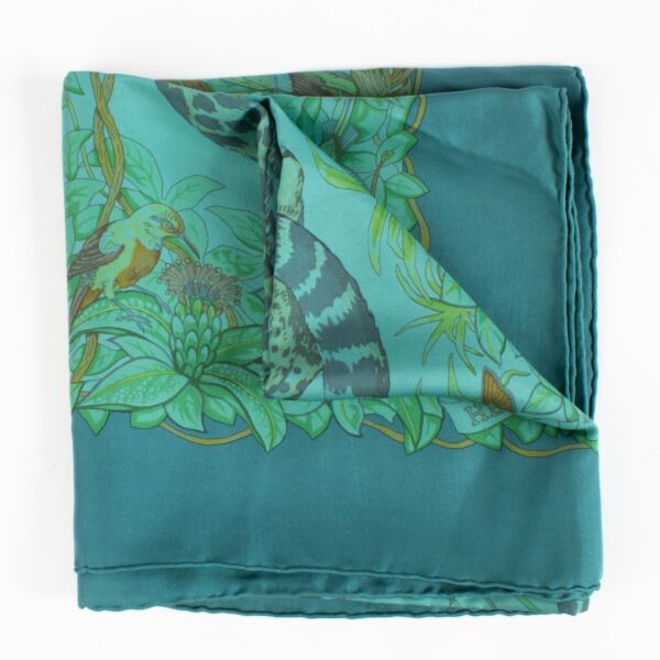 shop 100% authentic second hand Hermès Carré 90 Jungle Love Silk Scarf on Labellov.com