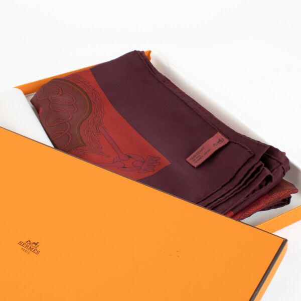 Hermès Burgundy Dip Dye 140 Shawl