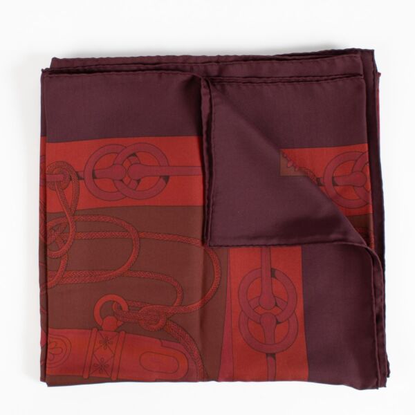 authentic preloved Hermès Burgundy Shawl on Labellov.com