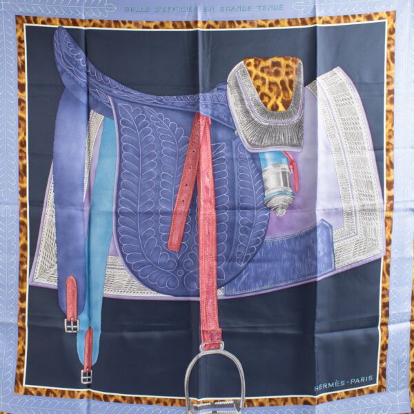 Hermès Carré 90 Selle D'Officier En Grande Tenue Silk Scarf