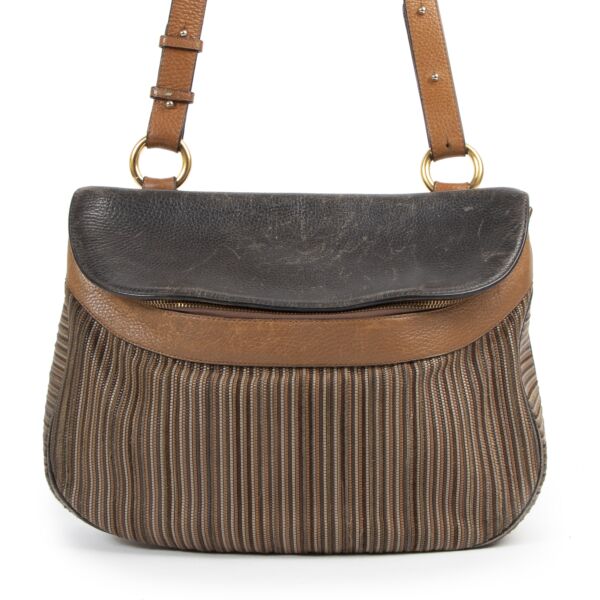 Delvaux Vintage Toile de Cuir Shoulder Bag 