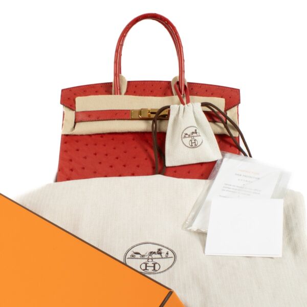 Hermès Birkin 30 Rouge Vif Ostrich GHW