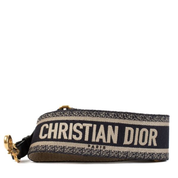Dior Blue Embroidered Shoulder Bag Strap