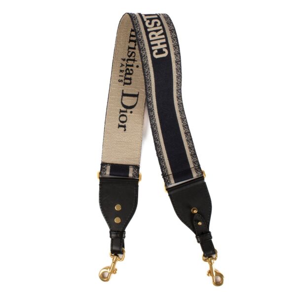 Dior Blue Embroidered Shoulder Strap
