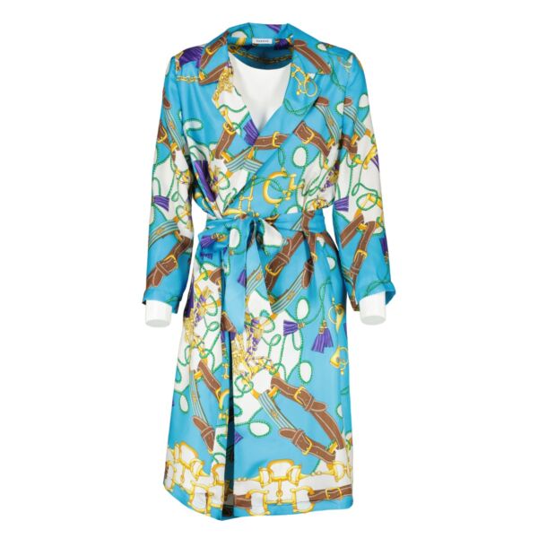 P.A.R.O.S.H. Multicolour Print Silk Belted Shirt Dress - Size S
