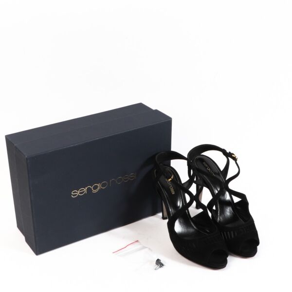Sergio Rossi Black Leather Sandals - Size 39 