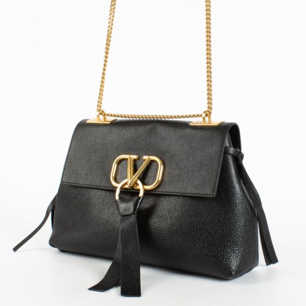 Valentino Garavani Black VRing Small Crossbody Bag