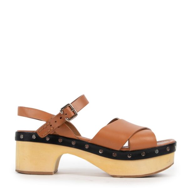 Prada Wooden Brown Platform Flats - Size 39,5