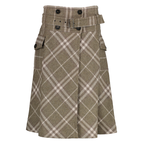 Shop 100% authentic second-hand Burberry Khaki Check Belted Skirt in size ITA 48 on Labellov.com