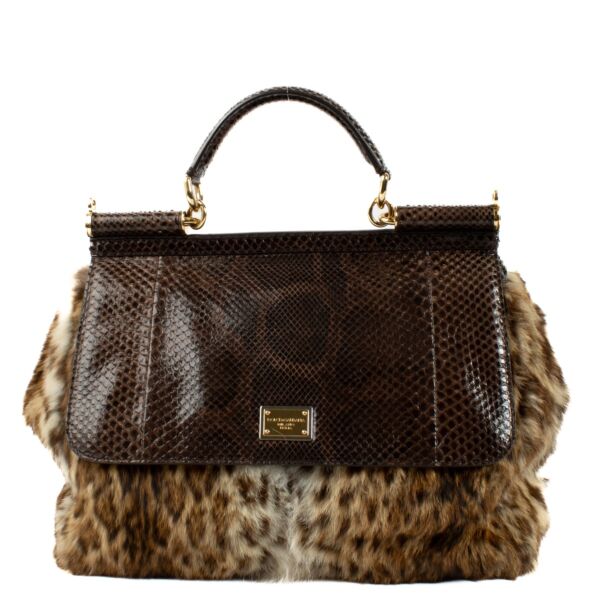 Dolce & Gabbana Python/Fur Sicily Bag