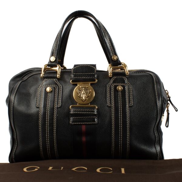 Gucci Black Aviatrix Large Boston Bag