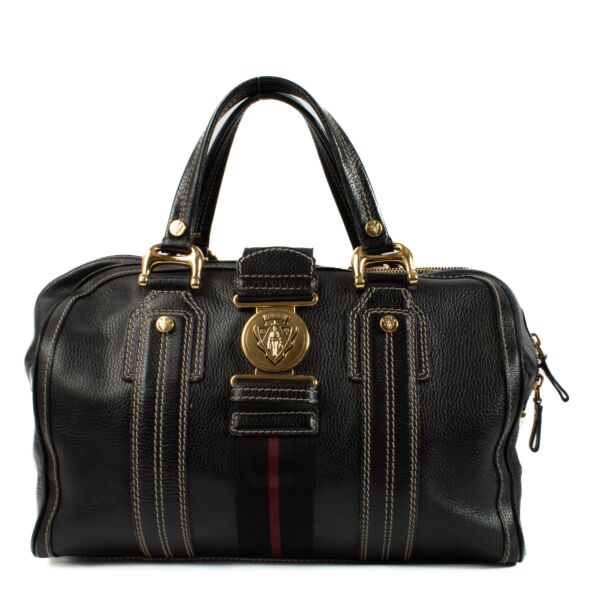 Gucci black large duffle bag top handle on Labellov.com 