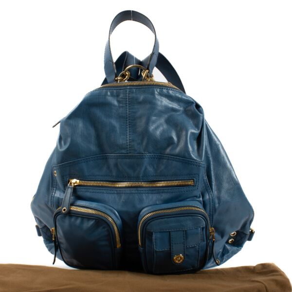 Gucci Blue Lambskin Large Darwin Convertible Backpack