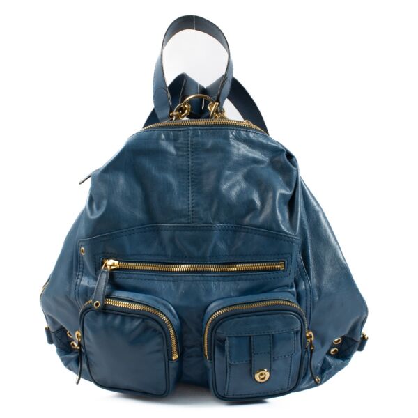 Shop at Labellov for the Gucci Blue Lambskin Darwin Convertible Backpack.