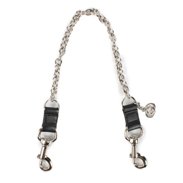 Gucci Black Leather Chain Bag Strap