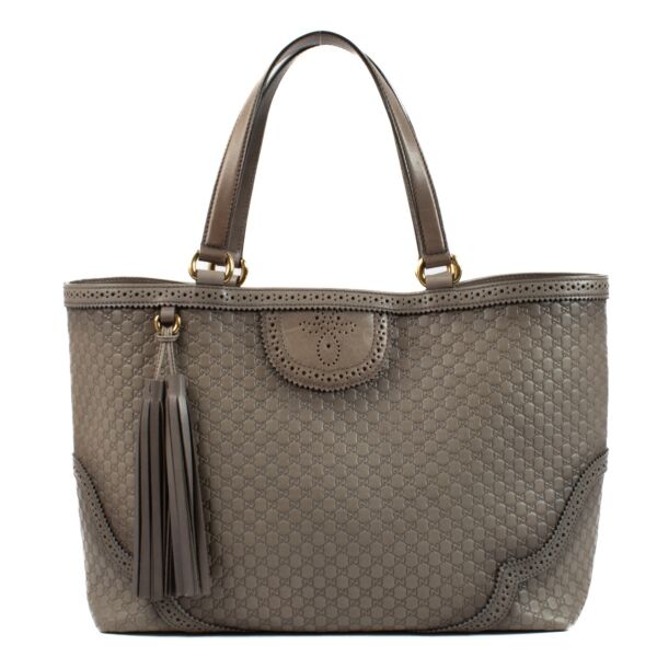 Gucci Grey Microguccissima Large Duilio Tote Bag